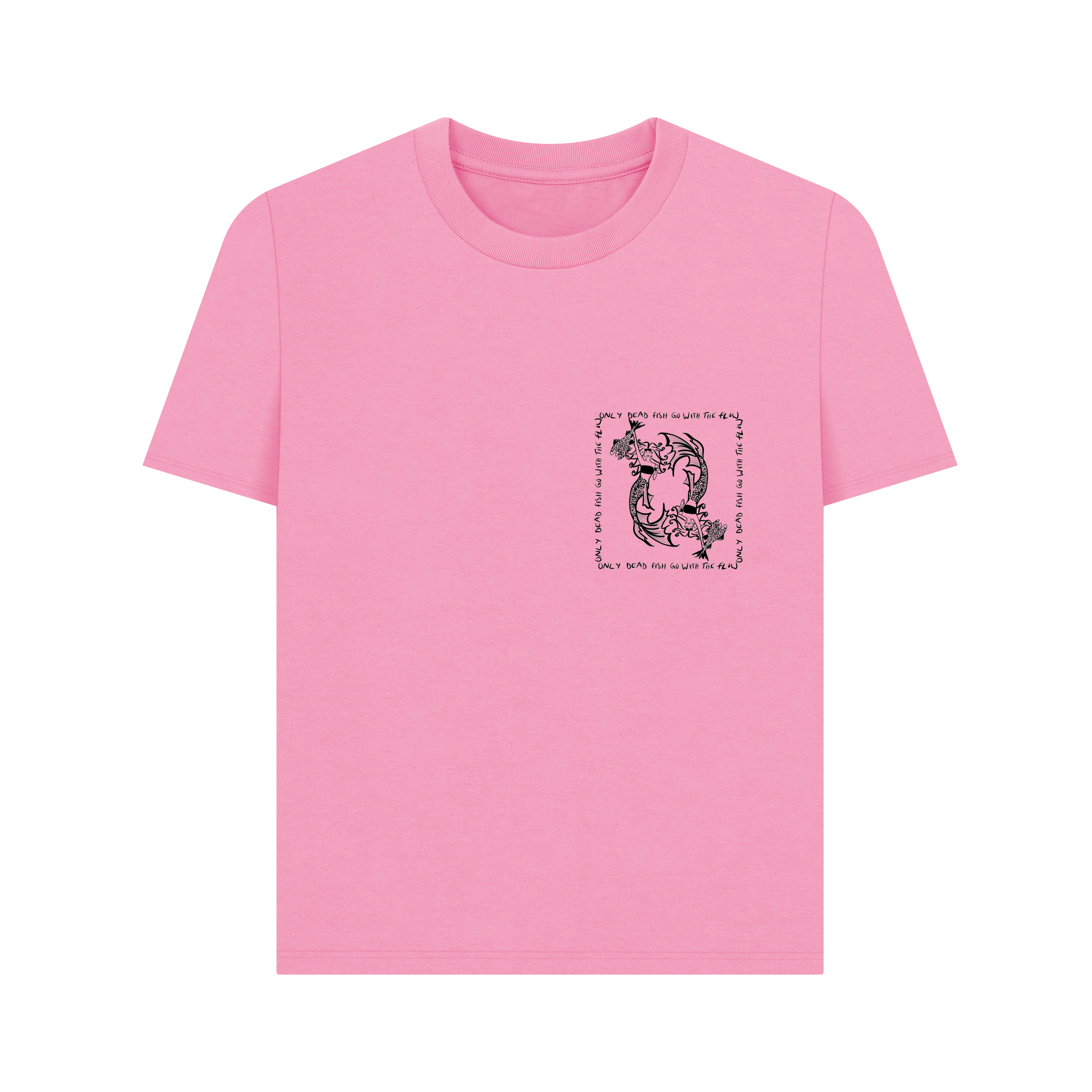 Rose Pink Printed T-shirt Front