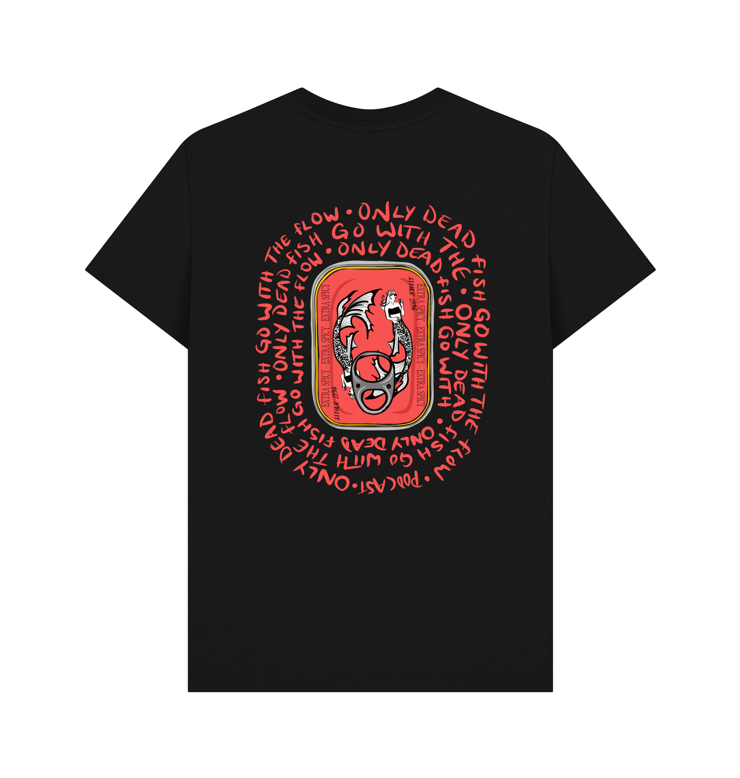 Black Printed T-shirt Back