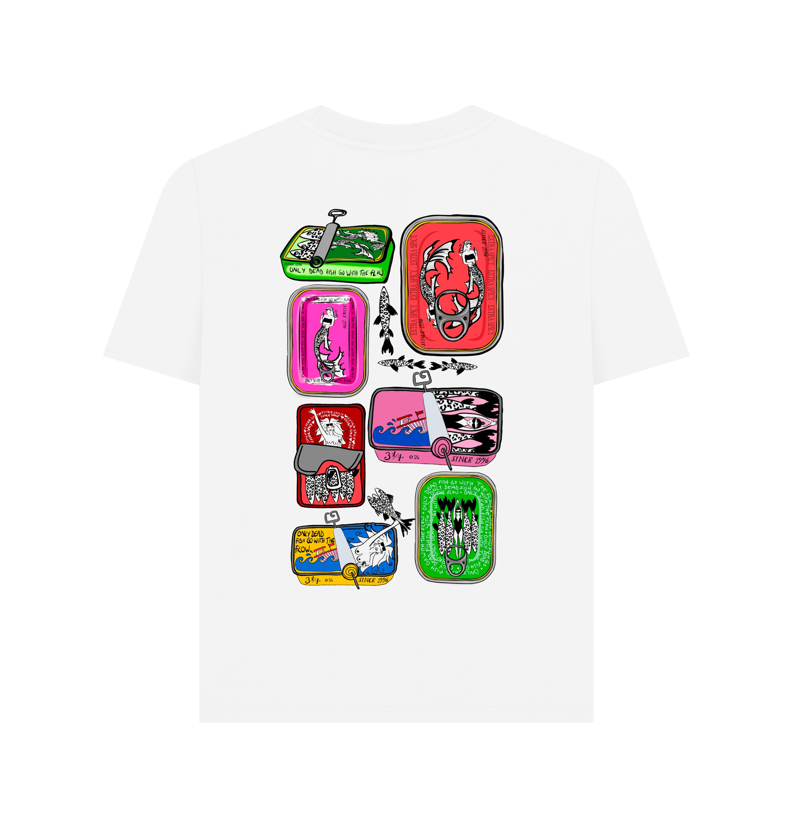 White Printed T-shirt Back